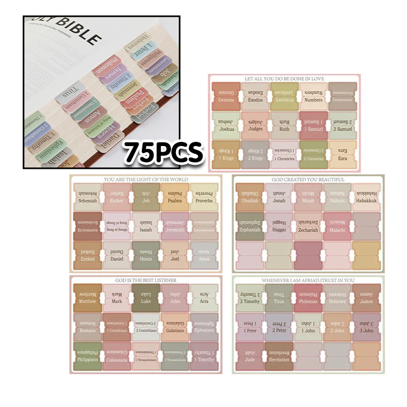 15Pcs Bible Index Tabs Waterproof ColorfulLaminated Bible Tabs Index ...