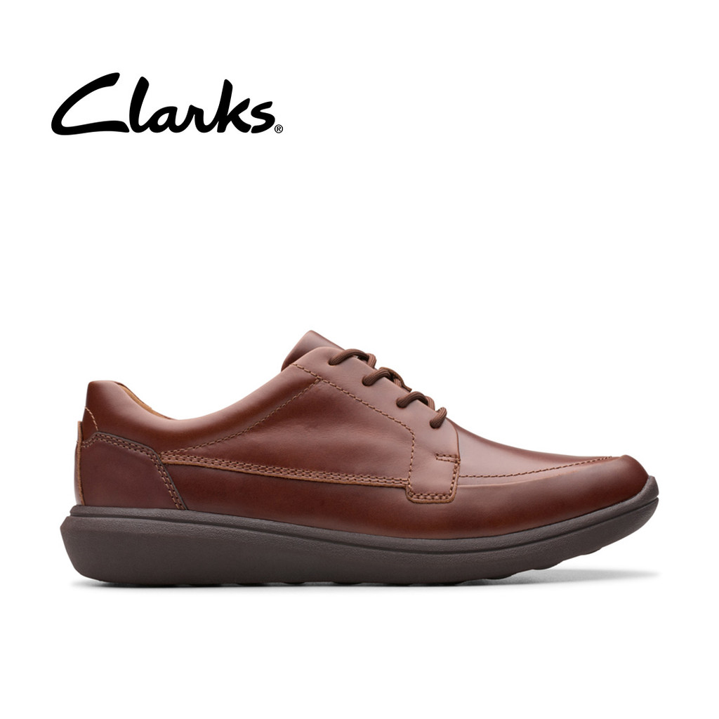 Clarks Mens Watchet Lace Dark Tan Lea | Shopee Malaysia