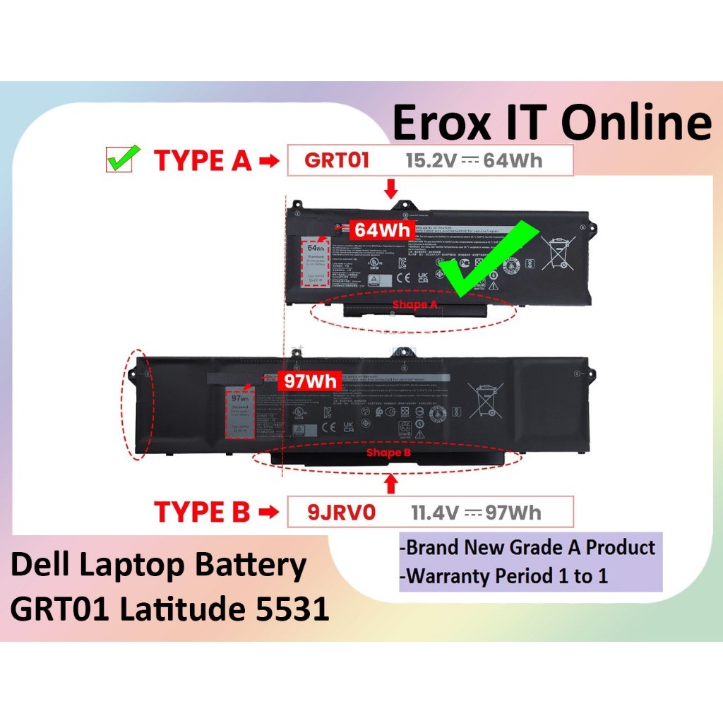 GRT01 Batteria Del Computer Portatile Per Dell Latude 5421 GRT01 Batteria Del Computer Portatile Per Dell Latude 5421
