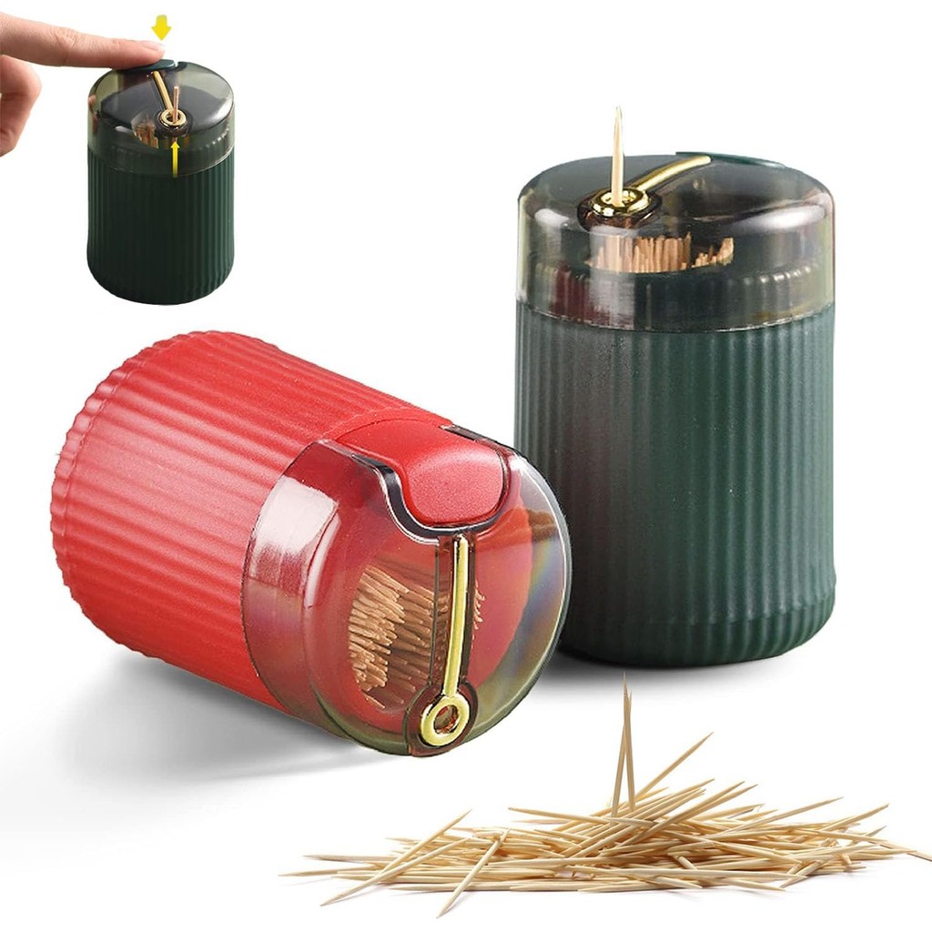 Automatic Toothpick Dispenser Holder with Toothpicks, Pop Up Toothpick ...