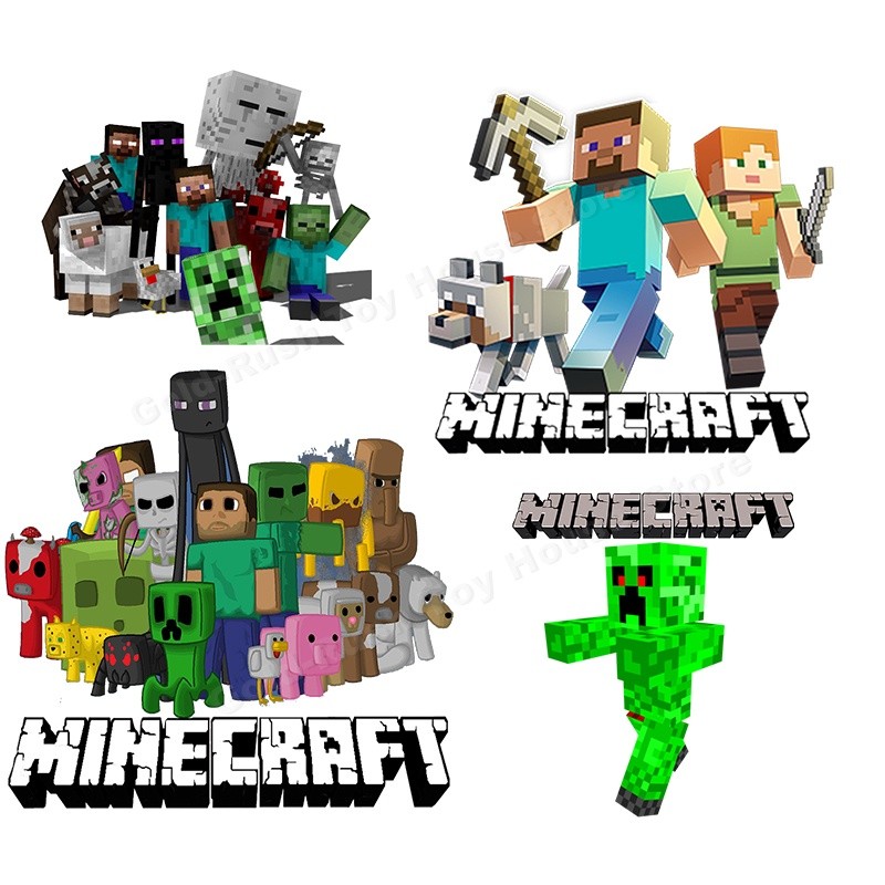 UV645 Minecraft cartoon heat transfer sticker DIY clothing hat backpack ...
