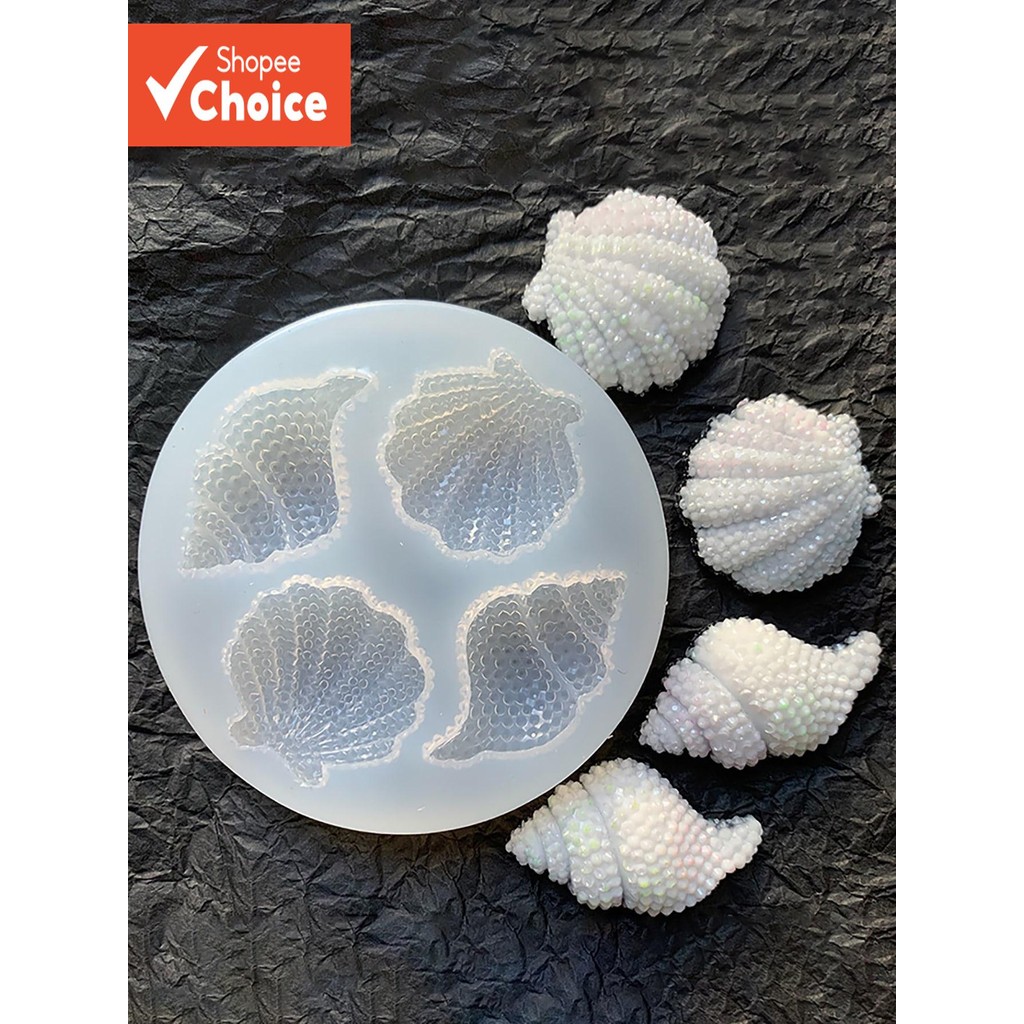 4-Piece Shell Starfish Candy Mold, White Crystal Mirror Glue DIY Craft ...