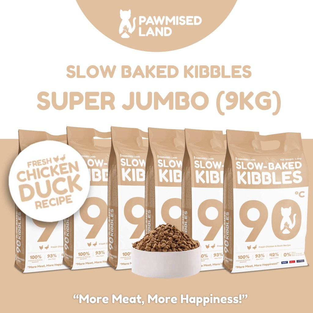 PawmisedLand Slow Baked Kibbles - Super Jumbo 9kg - Fresh Chicken Duck ...