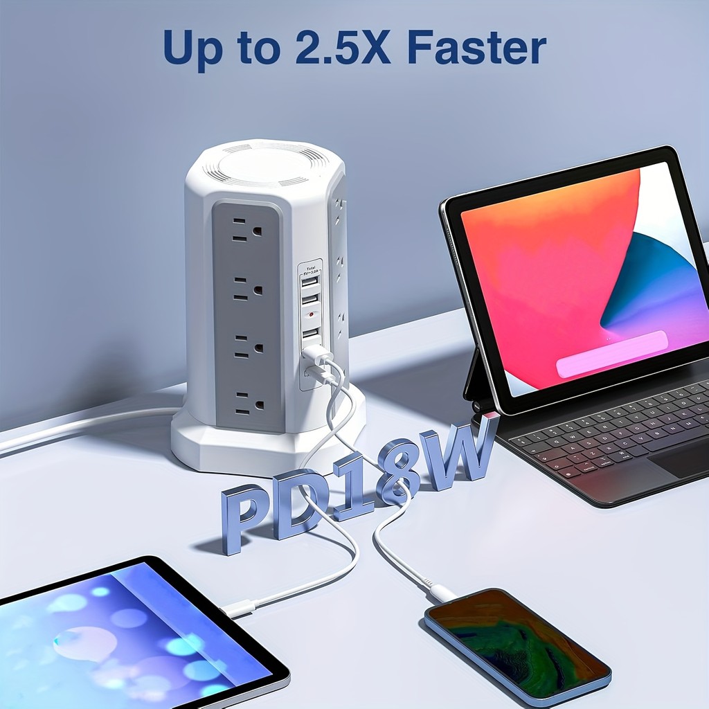 Four-Level Upgraded New Product Flat Plug 16 AC Socket Power Towers ...