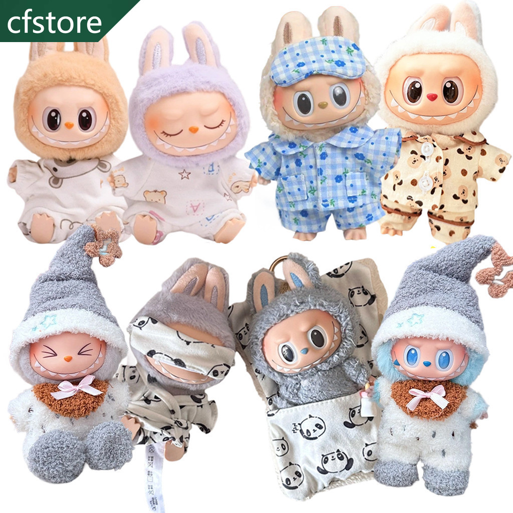 CF [Clothes only] For 17 cm Labubu v1/v2/v3 Pajama Set Exquisite Doll ...