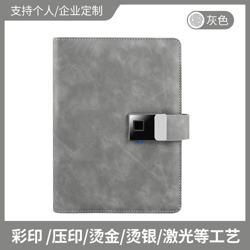 Fingerprint Lock Diary Multifunctional Fingerprint Charging Notebook ...
