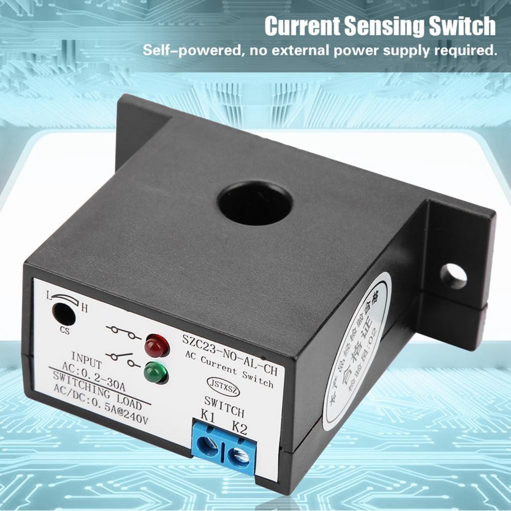 Interruttore Di Rilevamento Corrente SZC23-NO-AL-CH - Regolabile 0.2-30A AC, Autoalimentato - 2