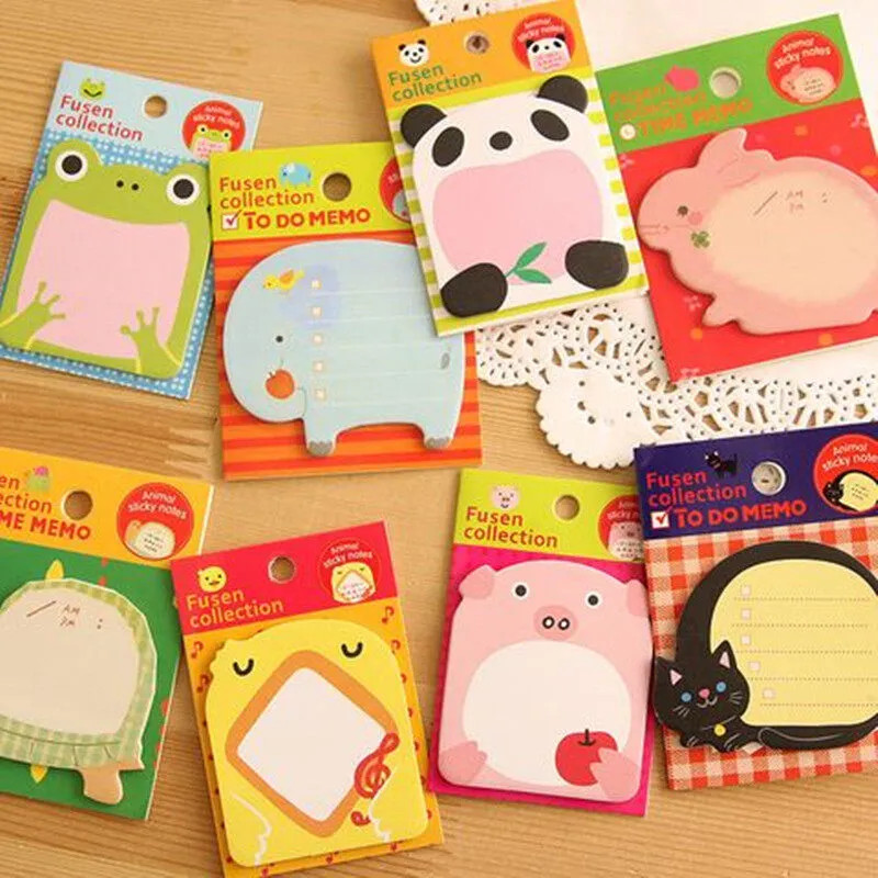 Cute Cartoon Memo Sticky Note Zoo Animal Park Sticker Tear Off Note ...