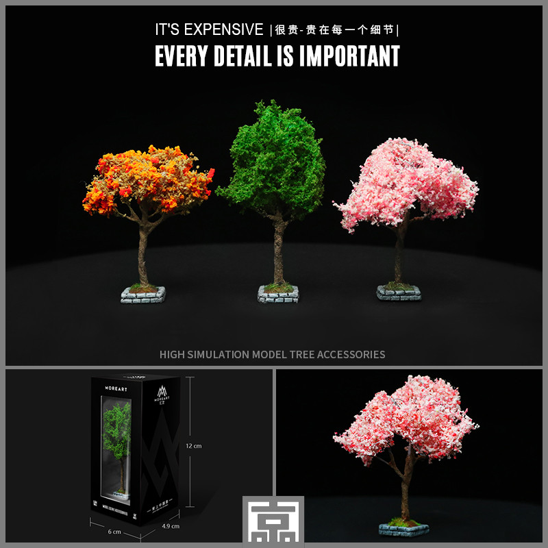 Moreart 1:64 Simulation Resin Plant Tree Model, Micro Scene Decoration ...