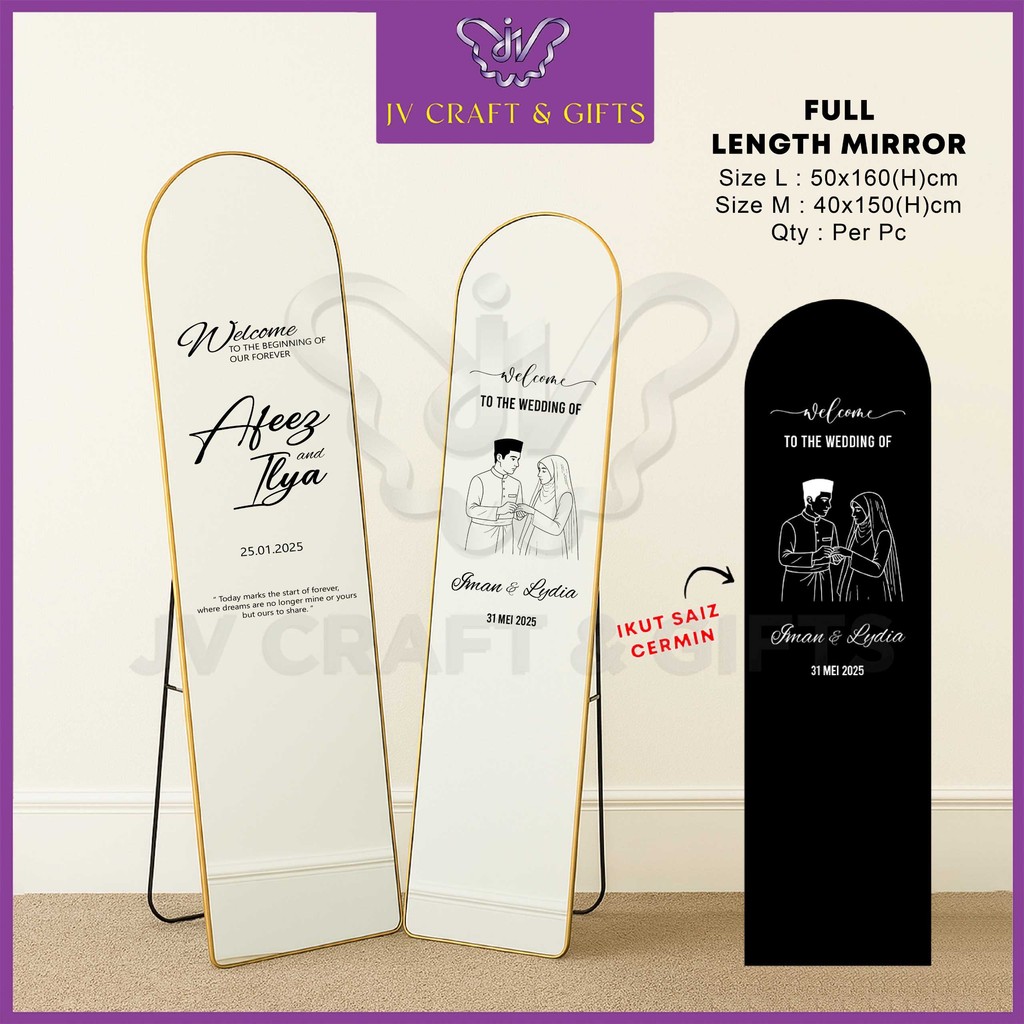 1PC Full Length Mirror 150cm/160cm With Sticker | Welcome Board Mirror ...