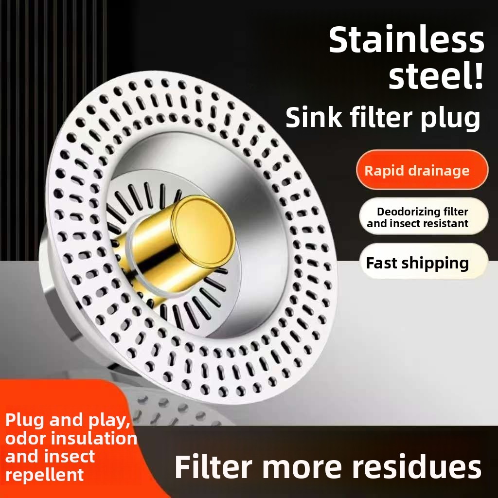 Anti-Clogging Kitchen Sink Filter | Deodorant Sink Plug | Stainless ...