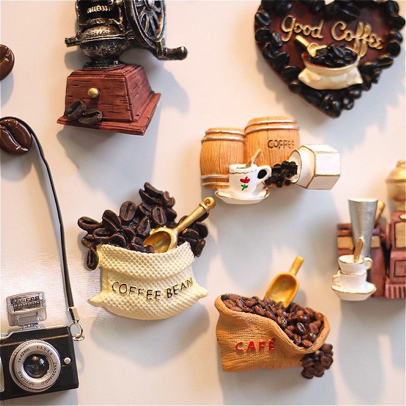 3D Coffee Style Refrigerator Magnets Resin Food Shape Fridge Stickers ...