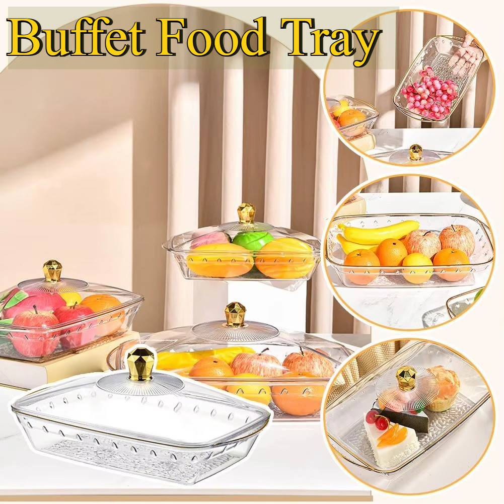 Serving Tray Buffet With Lid Transparent Buffet Food Tray With Cover ...