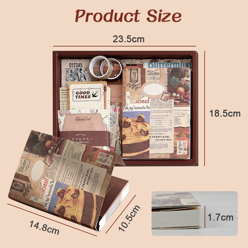 【Ship in 24H】155/123Pcs Vintage Journal Gift Box Set DIY Scrapbook ...