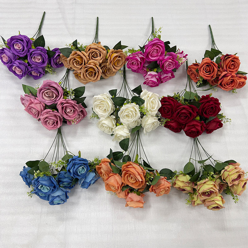 7 & 9 Heads Pearl Larisa Rose Velvet Baldu Wedding Home Decor | Bunga ...