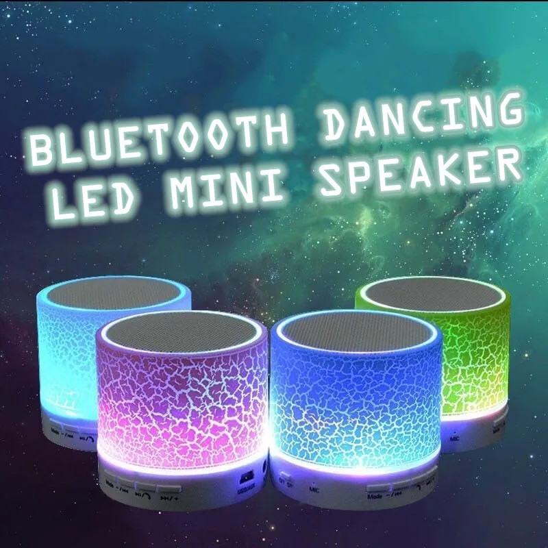 Colorful LED Light 7 Colours Mini Portable Bluetooth Speaker Support ...