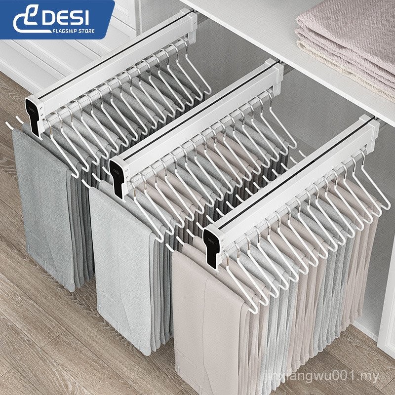 Trousers Rack Telescopic Slide Rail Top-mounted Pants Pull-out Hanger ...