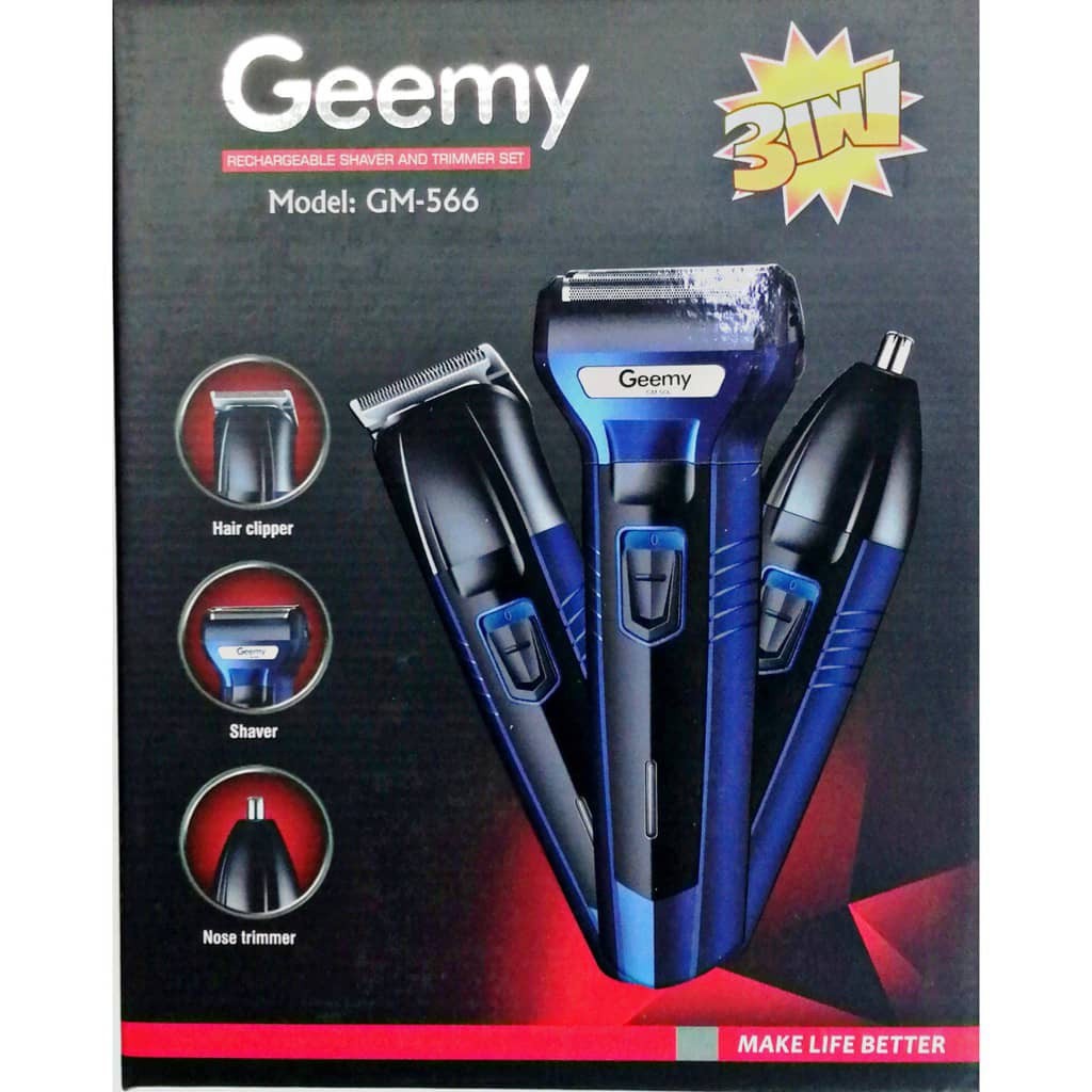 ️ Geemy 3in1 GM-566/595 Professional Rechargeable Shaver Trimmer Set ...