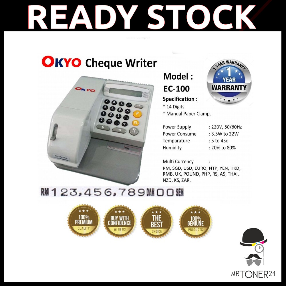 Okyo Electronic Check Writer EC-100 EC 100 EC100 Mesin Penulis Cek ...