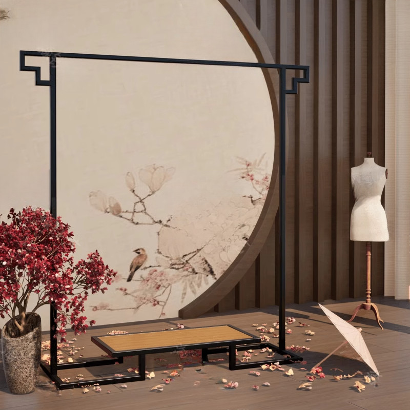 Vintage Chinese Hanfu Display Rack - Floor Standing Qipao/Wedding Dress ...