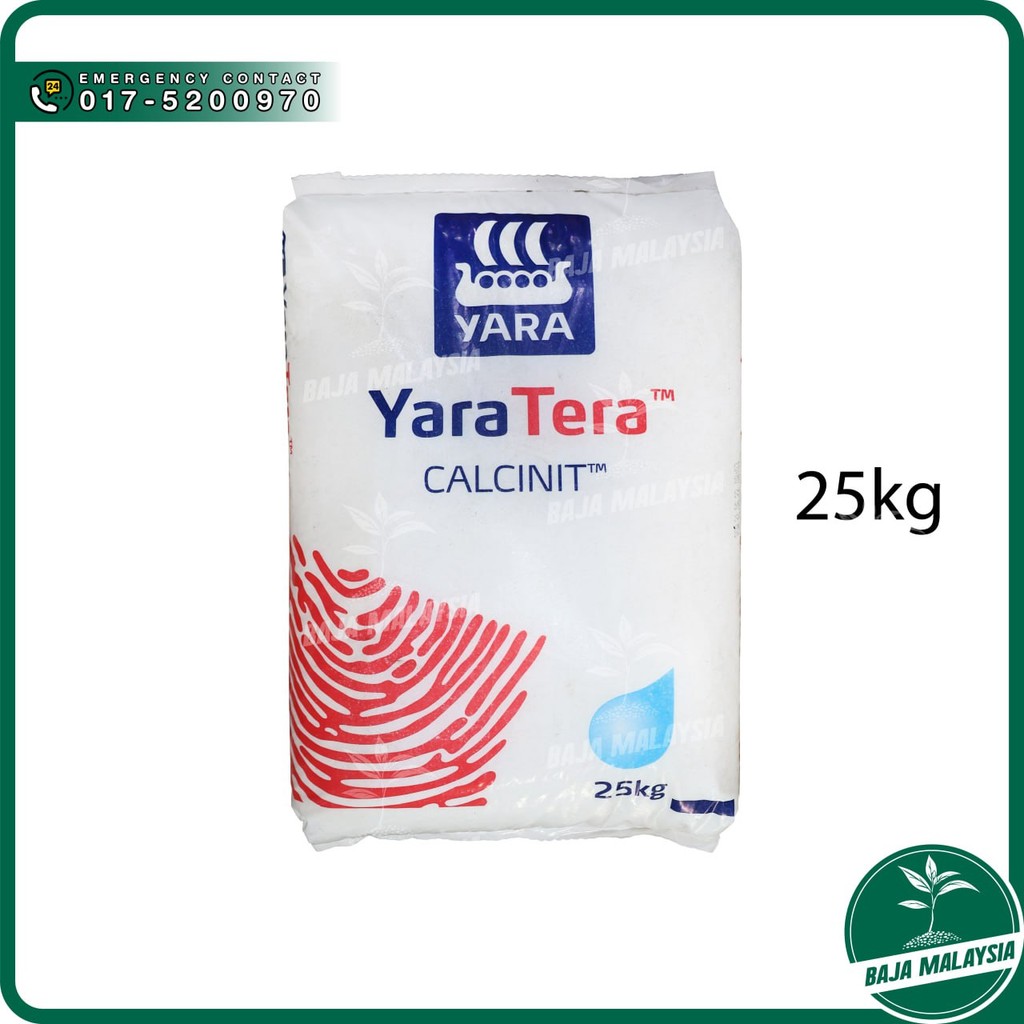 YARA YaraTera Calcinit (Calcinit Nitrate) 25KG Calcium 26.3% Nitrate 15 ...