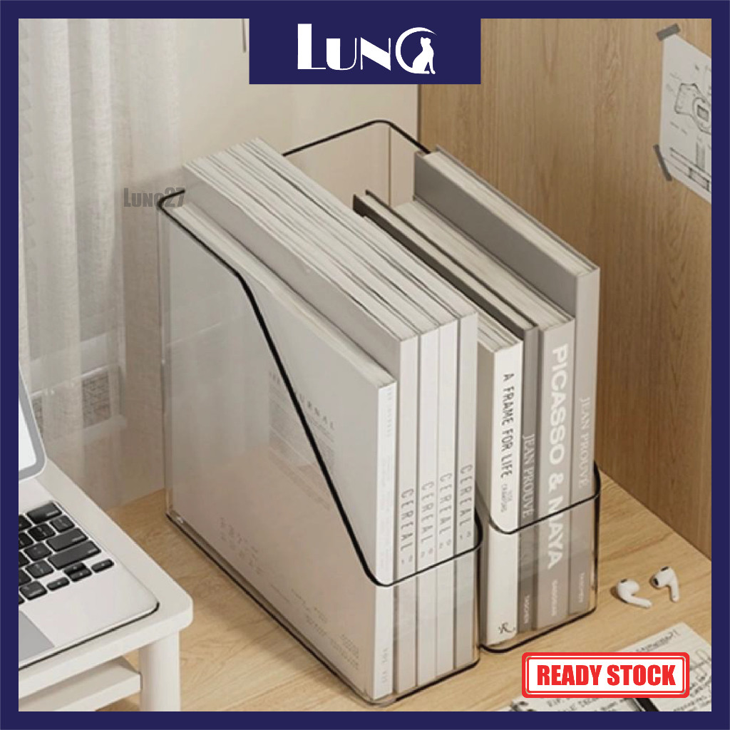 Transparent Vertical File Organizer File Magazine Rack Desktop Book ...