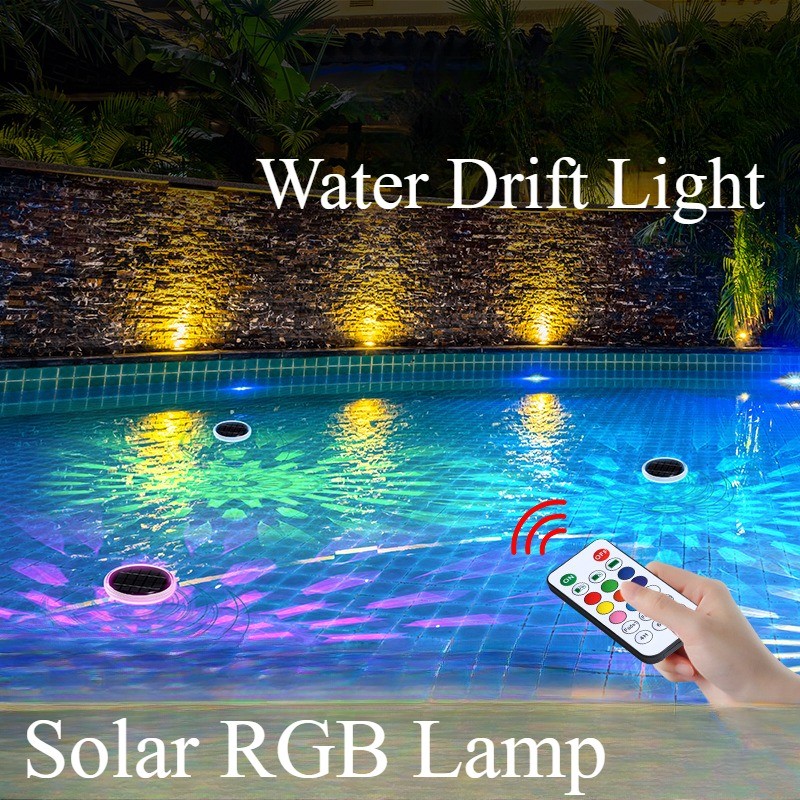 New Solar RGB Water Drift Light, RC control Garden Light Pond Pool ...