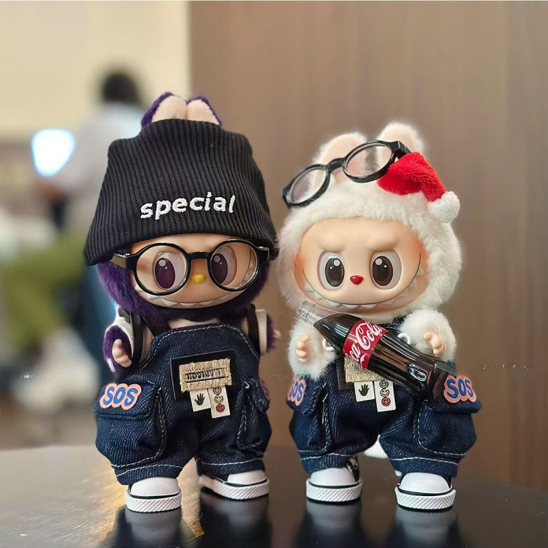NO DOLL) labubu V1V2V3 Trendy Cool Overalls Clothes Set 17cm15cm labubu ...