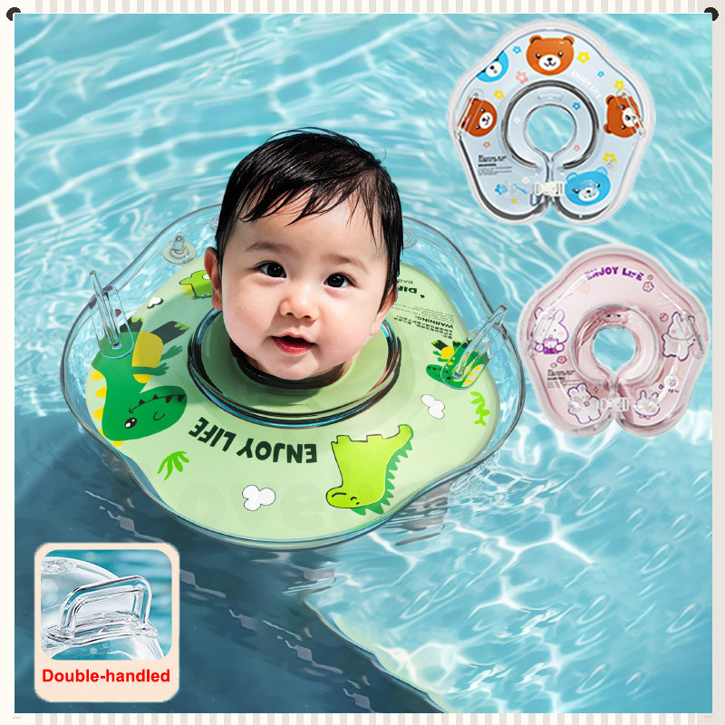 Baby Inflatable Swimming Neck Ring Adjustable Newborn Inflant Safety ...