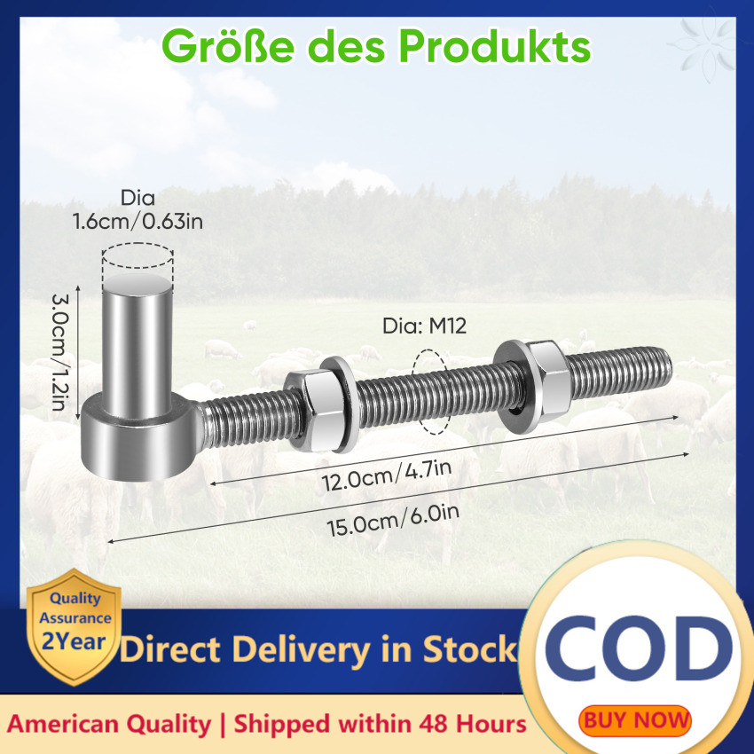 Cardine J-Bolt Pesante Per Cancelli - Con Cuscinetto A Sfera, Regolabile, Verniciato - 6