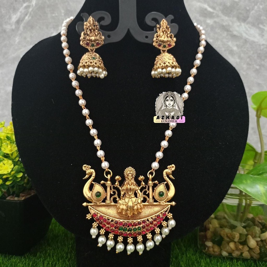 Amman Pendant With Peacock Design Necklace Set | Shopee Malaysia