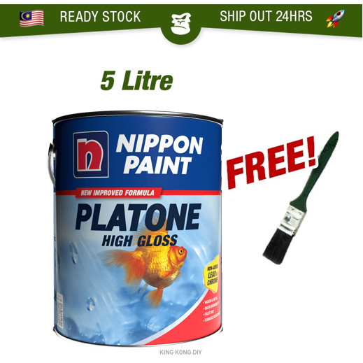 🔥READY STOCK🔥 5L NIPPON PAINT Platone High Gloss Wood Metal Oil Based ...