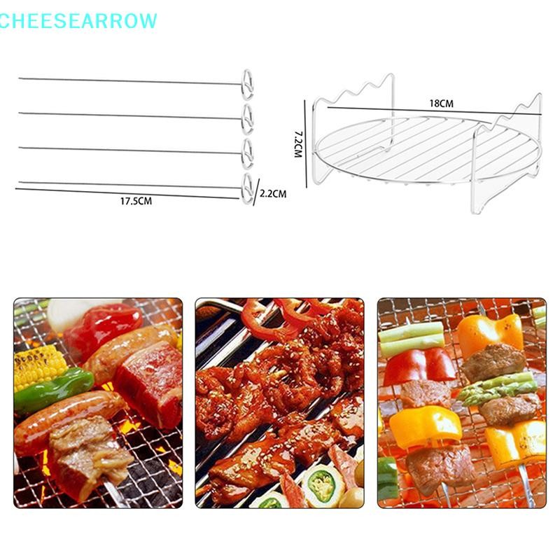CheeseArrow Stainless Steel Airfryers Double Layer Rack Versatile Round ...