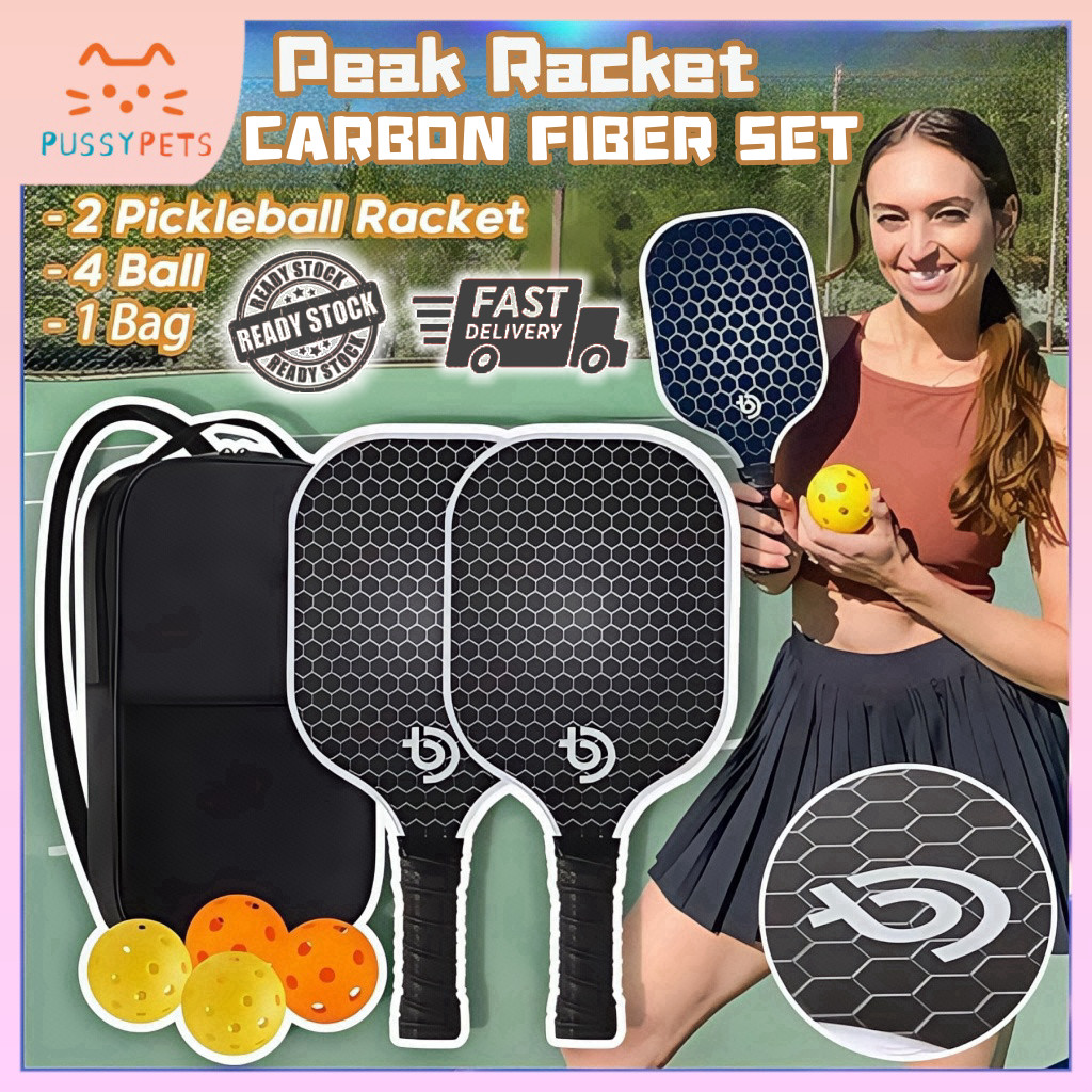 Premium Pickleball Paddles Set Fiberglass T700 Surface Rackets for Game ...