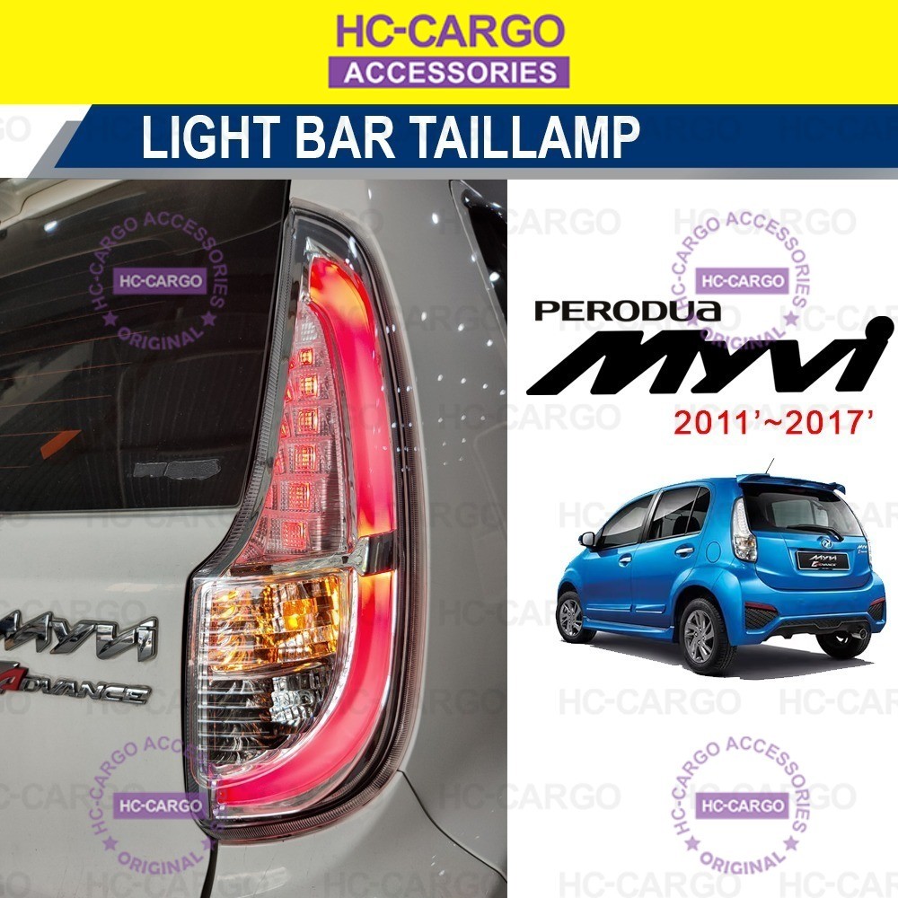 Perodua Myvi 2011 - 2017 G2 Tail Lamp Light Bar Clear Red Smoke 1Set ...