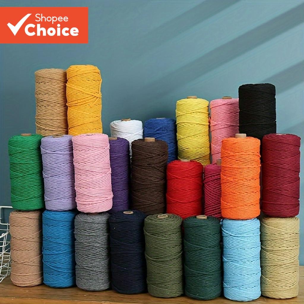 3mm Thick Colorful Cotton Thread Rope Handmade DIY Braided Polyester ...