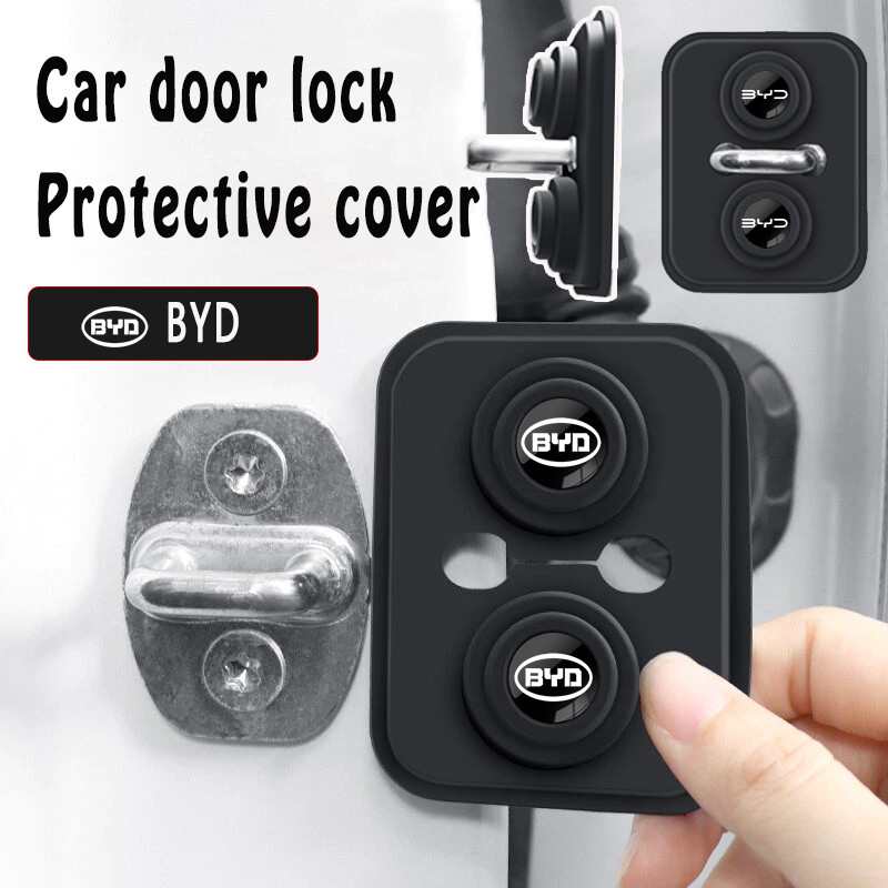 BYD Car Silicone Door Lock Shock Absorber Cover Car Lock Protector Door ...