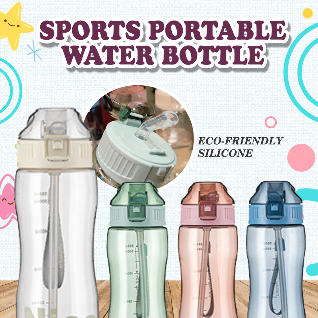 BH Portable Water Bottle Bekas Botol Air Minuman BPA Free Straw ...