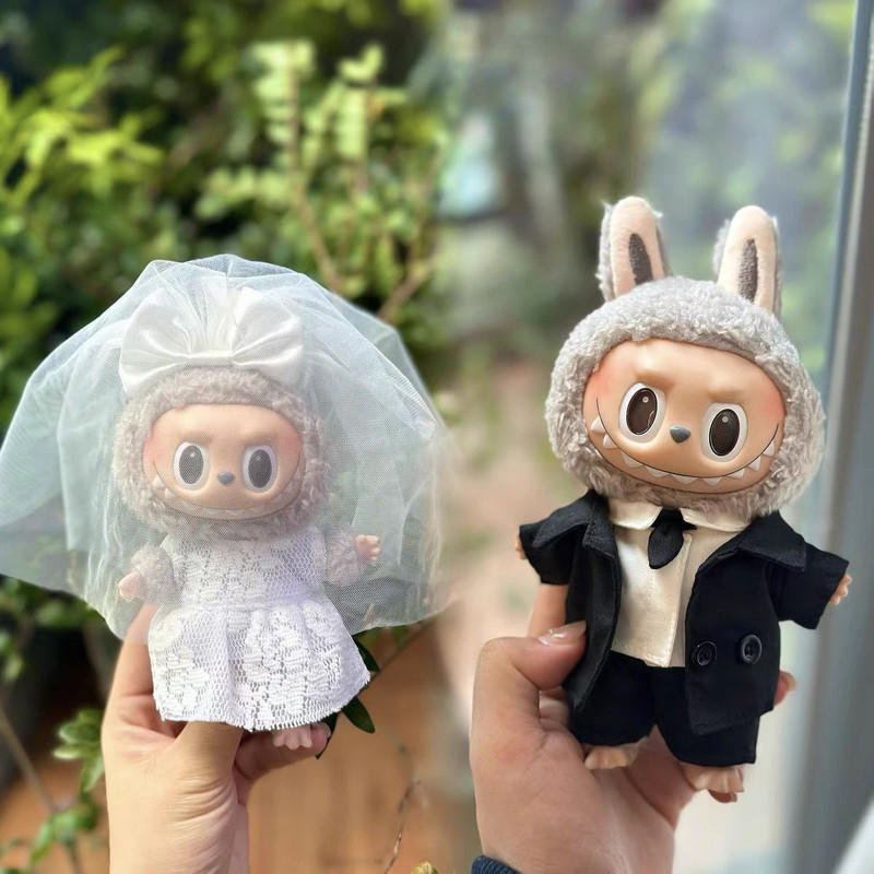 POPMART LABUBU The Monsters Plush Diy Wedding Dress Western-style ...