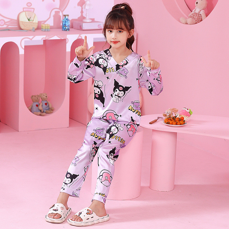 Pyjamas Kids baby girl clothing Sanrio Kuromi Melody Cinnamoroll Girl ...