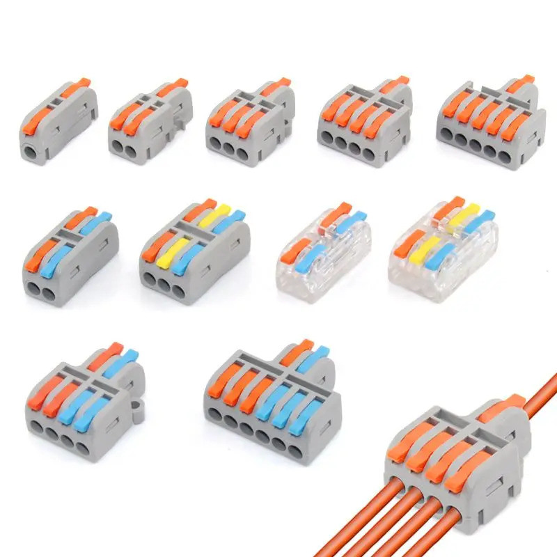 5/10 PCS Mini Fast Wiring Cable Connectors Universal Compact Splitter ...