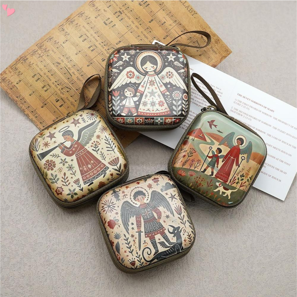 Square Rosary Box, Vintage Zipper Jewelry Box, Christian Gifts for ...
