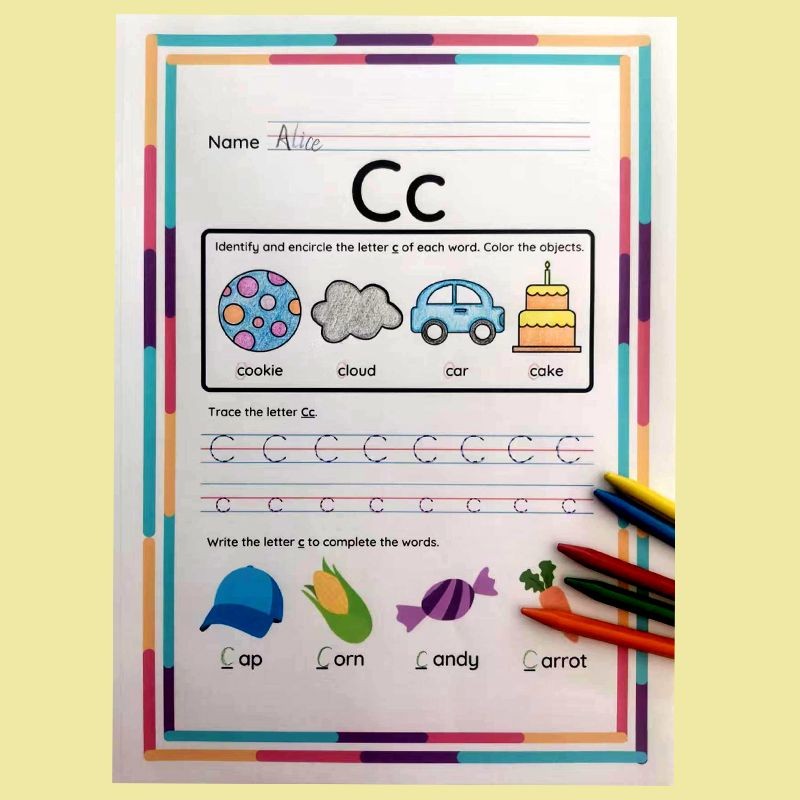 [Ready Stock] 26 English Letters Uppercase Lowercase Drawing Red ...
