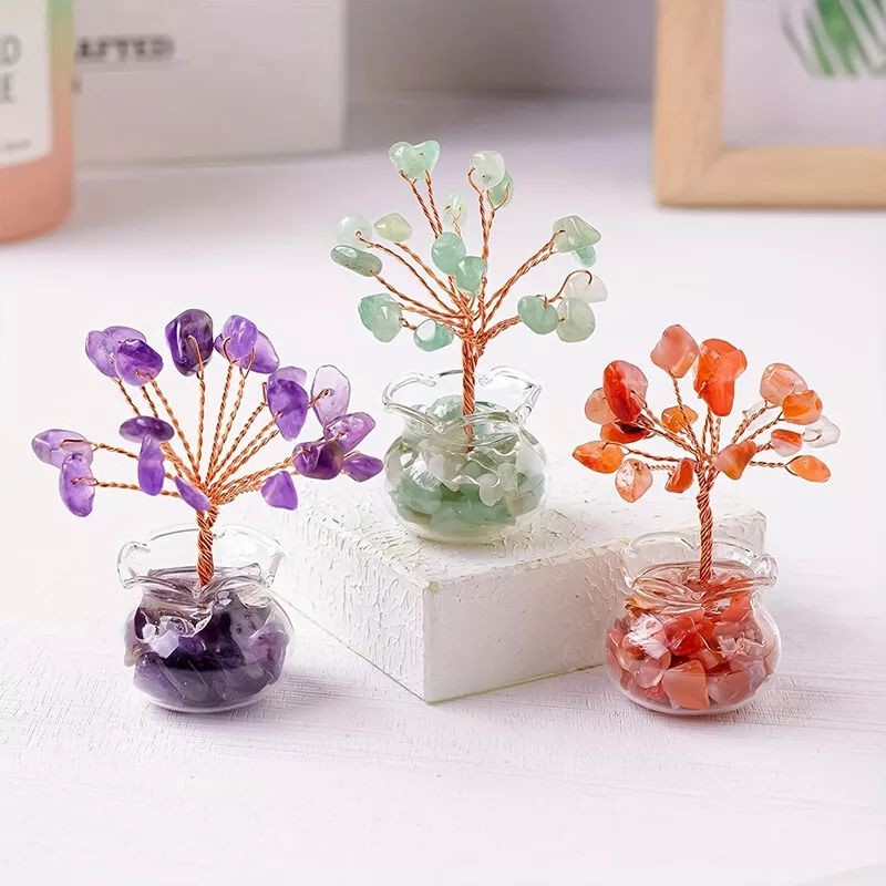 Quartz Crystal Tree,Natural Healing Crystals Bonsai Money Tree Amethyst ...