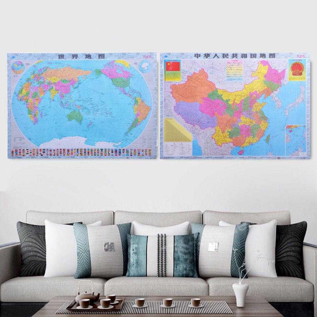 地图中国地图家用河南地图中国世界地图2025山东地图中国地图挂墙Map of China, Home Map of Henan, World ...