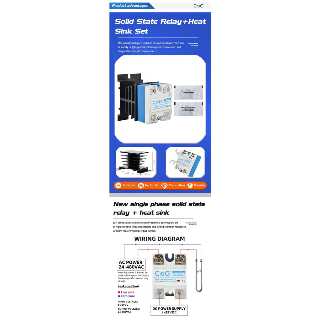 CG New Solid State Relay 25A 40A DC to DC/DC to AC Input 3-32VDC to ...