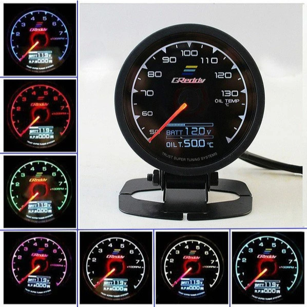 2 IN 1 Greddy Meter Multi D/A Dauge 7 Colour Display Volts Turbo Vacuum ...