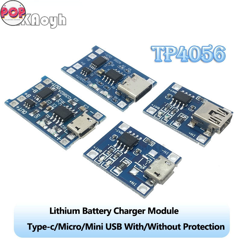 POP Type-c/Micro/Mini USB 5V 1A 18650 TP4056 Lithium Battery Charger ...