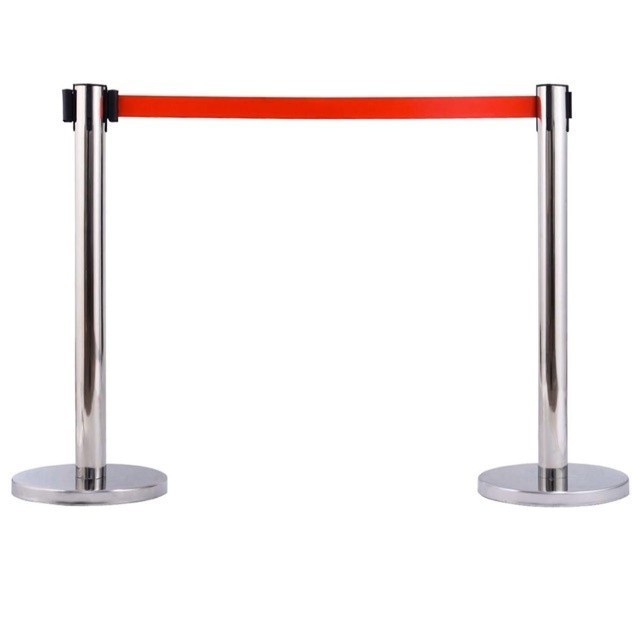 Public Stanchion Stainless Steel Post Or Wall Mounted Red / Black Post ...
