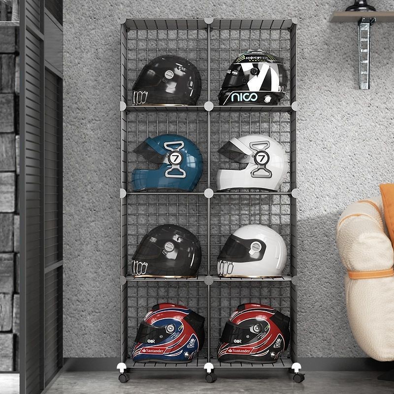 Helmet rack display stand movable equipment storage rack iron floor ...